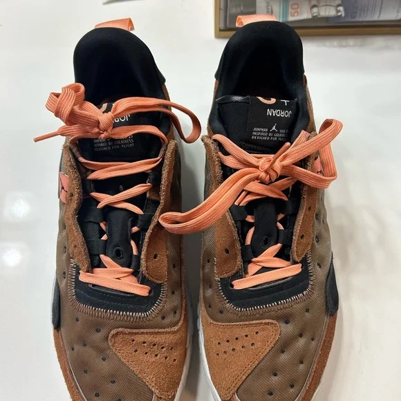Jordan Men’s Brown and Coral Athletic Sneakers - Picture 3 of 7
